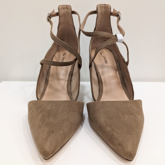 Call It Spring Tan Faux Suede Heels - Picture 2 of 7